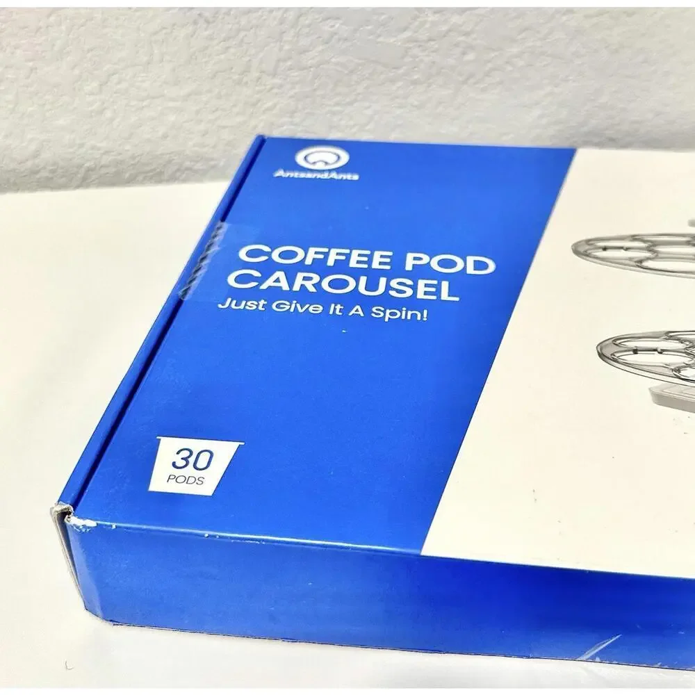 Ananda’s - Coffee Spinning Carousel Plastic White/Clear NEW in Box, 30 Pods